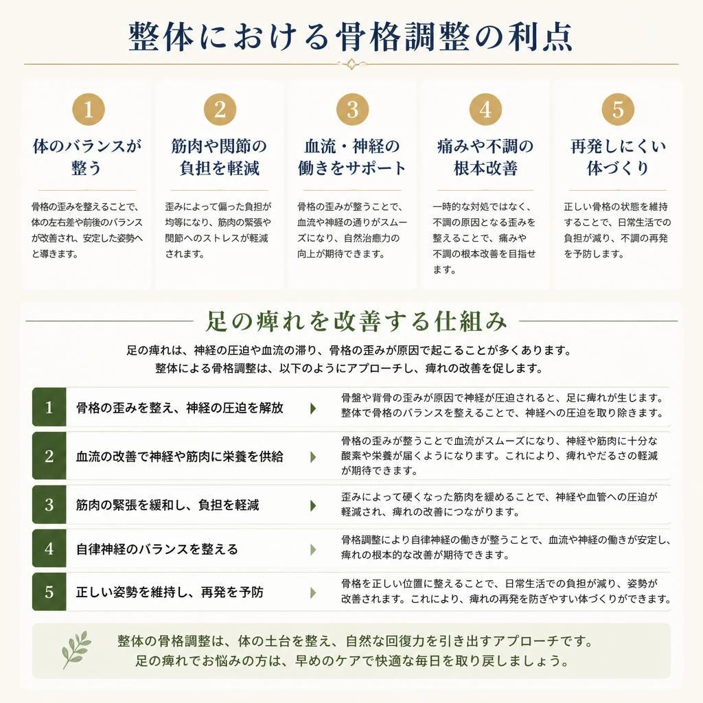 2. 整体の重要性：骨格調整の効果