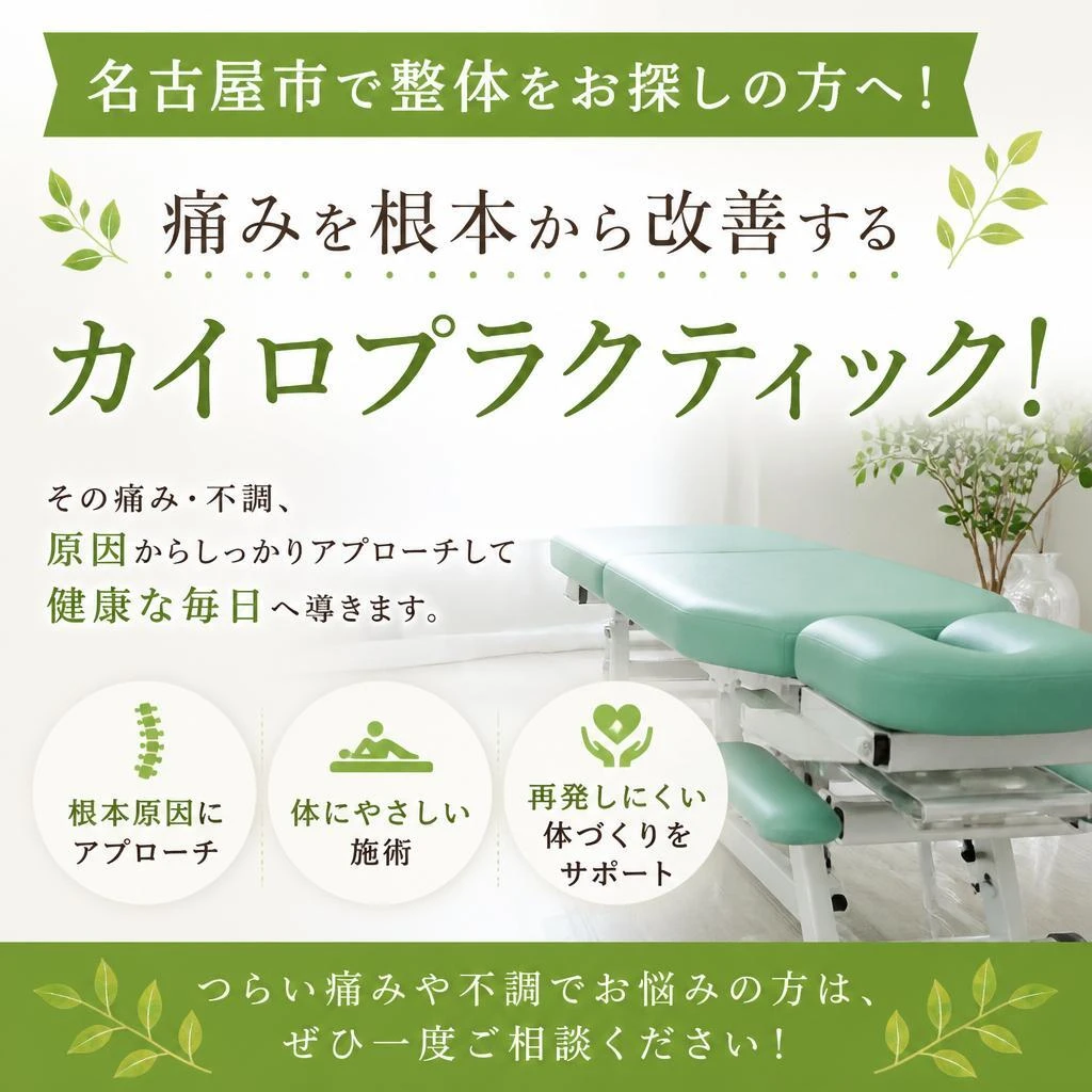 名古屋市で整体をお探しの方へ！痛みを根本から改善するカイロプラクティック！