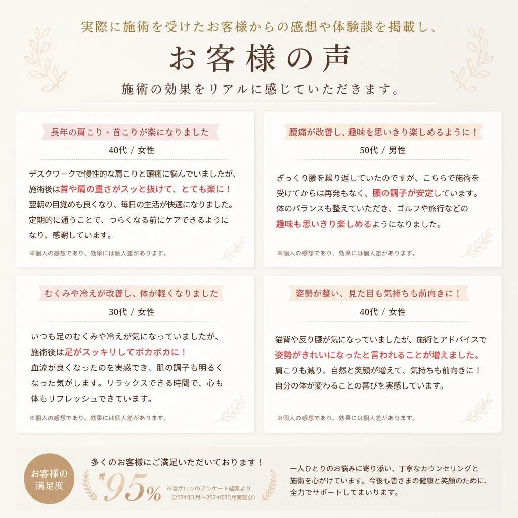 お客様の体験談